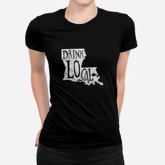 Drink Local Louisiana State Outline Craft Beer T-shirt Women T-shirt - Thegiftio UK