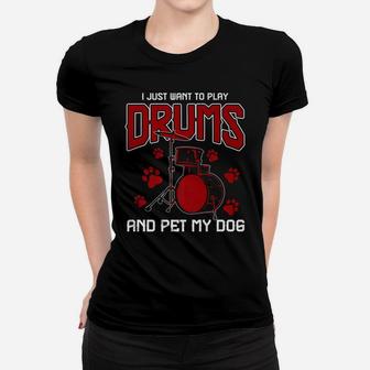 Drummer Animal Gifts Dog Pet Drums Women T-shirt | Crazezy