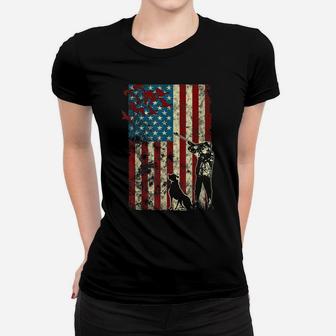 Duck Hunting Distressed Patriotic American Flag Gift Hunters Women T-shirt | Crazezy DE