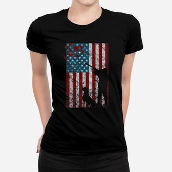 Duck Hunting Distressed Patriotic Gift American Usa Flag Women T-shirt | Crazezy CA