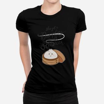 "Dumpling In The Steamer" Funny Cute Pregnancy Announcement Women T-shirt | Crazezy
