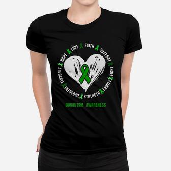 Dwarfism Awareness Achondroplasia Related Love Ribbon Women T-shirt | Crazezy