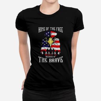 Eagle American Flag Military Veterans Patriotic Brave Women T-shirt | Crazezy UK