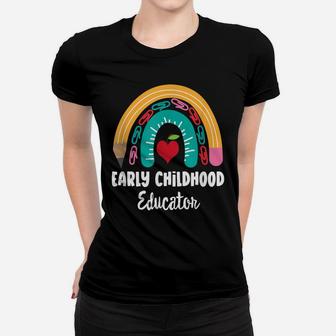 Early Childhood Educator, Funny Boho Rainbow For Teachers Women T-shirt | Crazezy DE