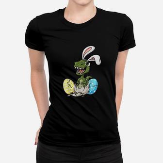 Easter Day T Rex With Bunny Ears Eggs Funny Women T-shirt | Crazezy CA