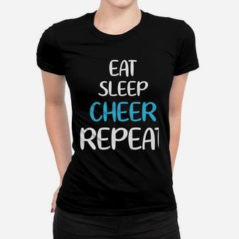 Eat Sleep Cheer Repeat Funny Cheerleader Team Cheerleading Women T-shirt | Crazezy UK