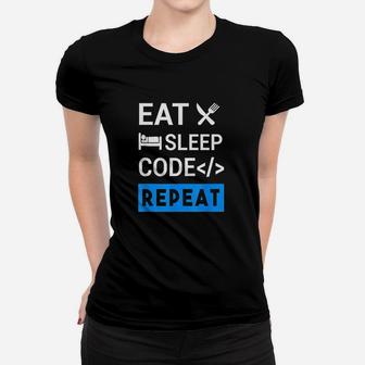 Eat Sleep Code Repeat Coding Women T-shirt | Crazezy AU