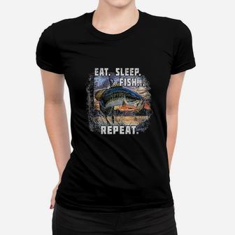 Eat Sleep Fish Repeat Women T-shirt | Crazezy AU