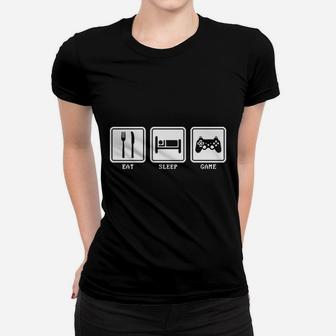 Eat Sleep Game Video Games Controller Women T-shirt | Crazezy