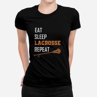 Eat Sleep Lacrosse Repeat Lax Lacrosse Girls Boys Team Women T-shirt | Crazezy