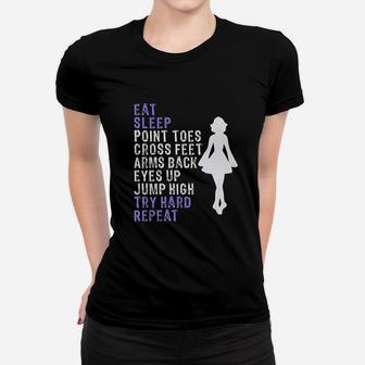 Eat Sleep Try Hard Repeat Women T-shirt | Crazezy