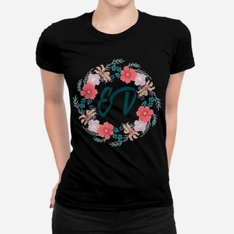 Ed Round Floral Frame Retro Emergency Department Nurse Gift Women T-shirt | Crazezy DE
