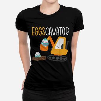 Eggscavator Easter Egg Hunting Excavator Construction Women T-shirt | Crazezy