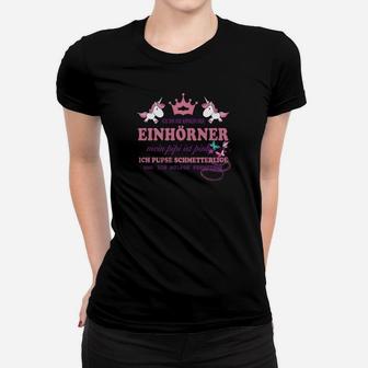 Einhorn Schwarzes Frauen Tshirt Ich Pupse Schmetterlinge, Lustiges Hemd für Fans - Seseable
