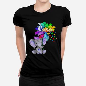 Elephant Nana Flower Cute Mother's Day T Shirt Women T-shirt | Crazezy CA