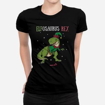 Elfosaurus T-Rex Elf Dinosaur Elves Christmas Dino Gift Sweatshirt Women T-shirt | Crazezy CA