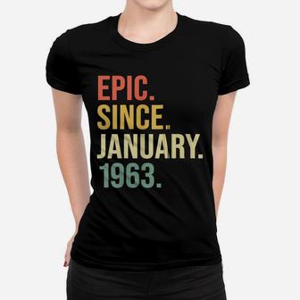 Epic Since January 1963, 57 Years Old, 57Th Birthday Gift Zip Hoodie Women T-shirt | Crazezy