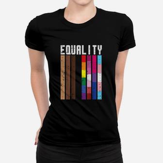 Equality Black Lgbt Pride Rainbow Lesbian Gay Bi Trans Gift Women T-shirt | Crazezy