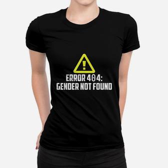 Error 404 Gender Not Found Agender Pride Non Binary Women T-shirt | Crazezy