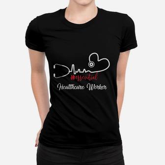 Essential Healthcare Worker Heartbeat Valentines Day Gifts Women T-shirt | Crazezy DE