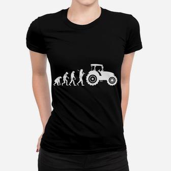 Evolution Affe zu Traktorfahrer Herren Frauen Tshirt, Lustiges Bauernmotiv Tee - Seseable