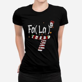Fa La 8 Santa Red Plaid Claus Fa La Math Teacher Christmas Raglan Baseball Tee Women T-shirt | Crazezy UK