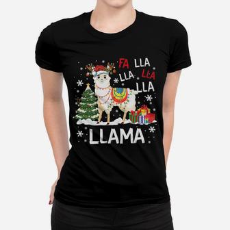Fa Lla Lla Llama Christmas Llama Xmas Pajama Funny Gifts Women T-shirt | Crazezy