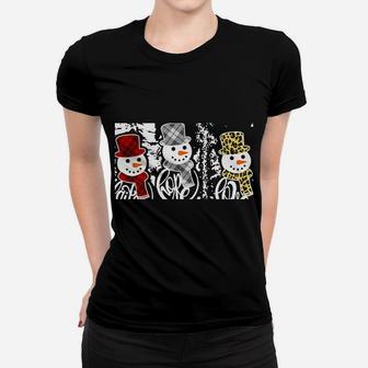 Faith Hope Love Jesus Snowman Plaid Leopard Christmas Gift Sweatshirt Women T-shirt | Crazezy