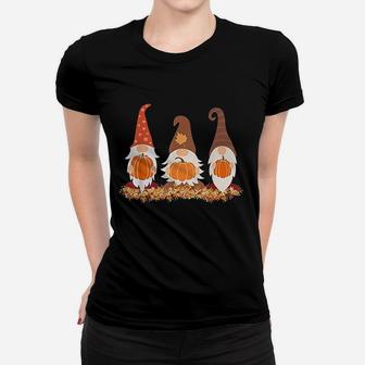Fall Gnomes And Autumn Leaves Women T-shirt | Crazezy UK