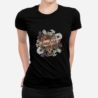 Fearless Tiger Flowers Women T-shirt | Crazezy
