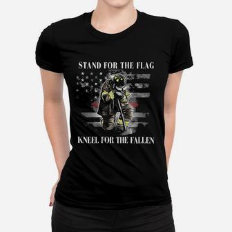 Fire Fighter Firefighter American Flag Thin Red Line Women T-shirt | Crazezy DE