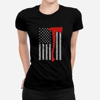 Firefighter American Flag Women T-shirt | Crazezy