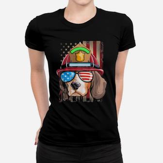 Firefighter Beagle 4Th Of July Funny Women T-shirt - Monsterry