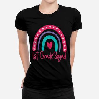 First 1St Grade Squad Back To School Day Boho Rainbow Funny Women T-shirt | Crazezy
