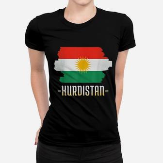 Flag Of Kurdistan Grunge Distressed Design Women T-shirt - Monsterry UK
