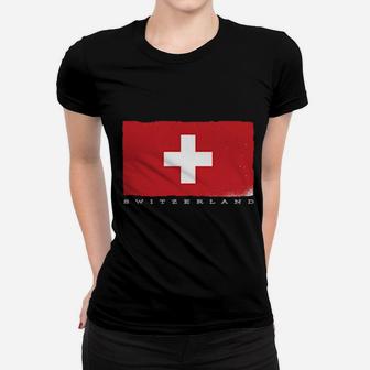 Flag Of Switzerland Grunge Distressed Swiss Design Women T-shirt - Monsterry