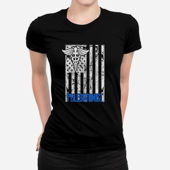 Flag Phlebotomist Women T-shirt | Crazezy