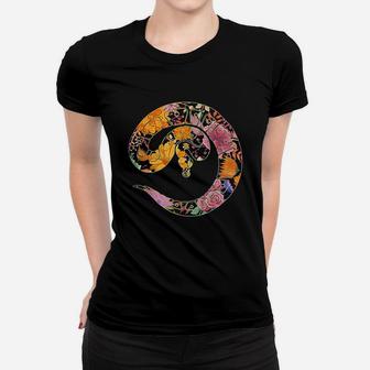 Floral Flower Vintage Retro Ball Python Lover Women T-shirt | Crazezy
