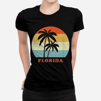 Florida Vintage Retro Sun & Palm Vacation Women T-shirt | Crazezy