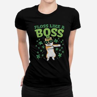 Floss Like A Boss St Patricks Day Shiba Inu Women T-shirt - Monsterry AU