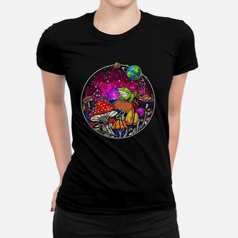 Forest Mushrooms Nature Frog Women T-shirt | Crazezy