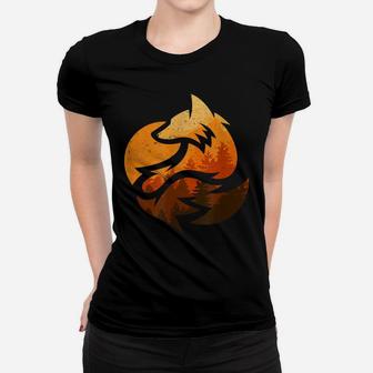 Fox Animal Design Gifts With Nature Trees Hunting Women T-shirt | Crazezy AU
