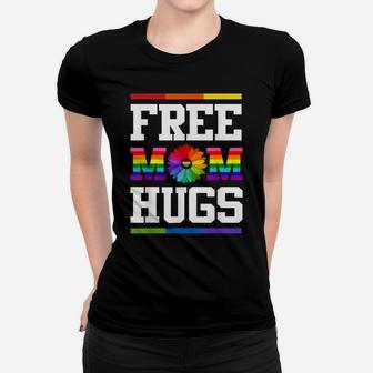 Free Mom Hugs Gay Pride Lgbt Daisy Rainbow Flower Funny Tee Women T-shirt | Crazezy UK