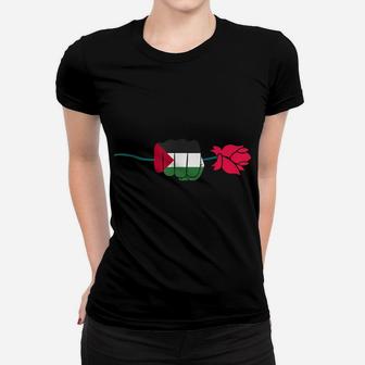 Free Palestine Palestine Flag Flower Women T-shirt | Crazezy