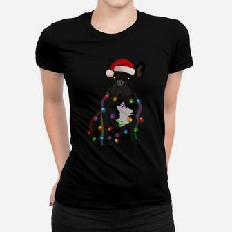 French Bulldog Frenchie Christmas Lights Xmas Dog Lover Sweatshirt Women T-shirt | Crazezy DE