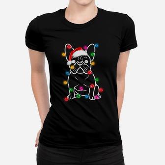 French Bulldog Lover Christmas Lights Dog Lovers Gift Women T-shirt | Crazezy AU