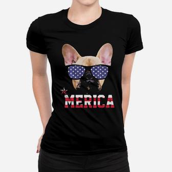 French Bulldog Merica Funny Patriotic 4Th Of July Women T-shirt - Monsterry