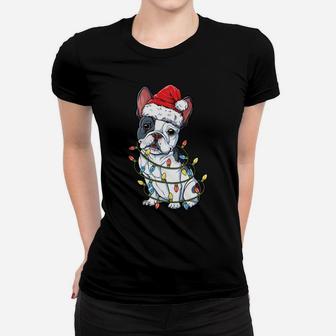 French Bulldog Santa Christmas Tree Lights Xmas Gifts Boys Sweatshirt Women T-shirt | Crazezy UK