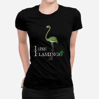 Funky Irish Flamingo Apparel Green Bird St Pattys Day Women T-shirt - Thegiftio UK