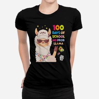 Funny 100 Days Of School No Probllama Llama Wearing Cap Kids Women T-shirt | Crazezy AU